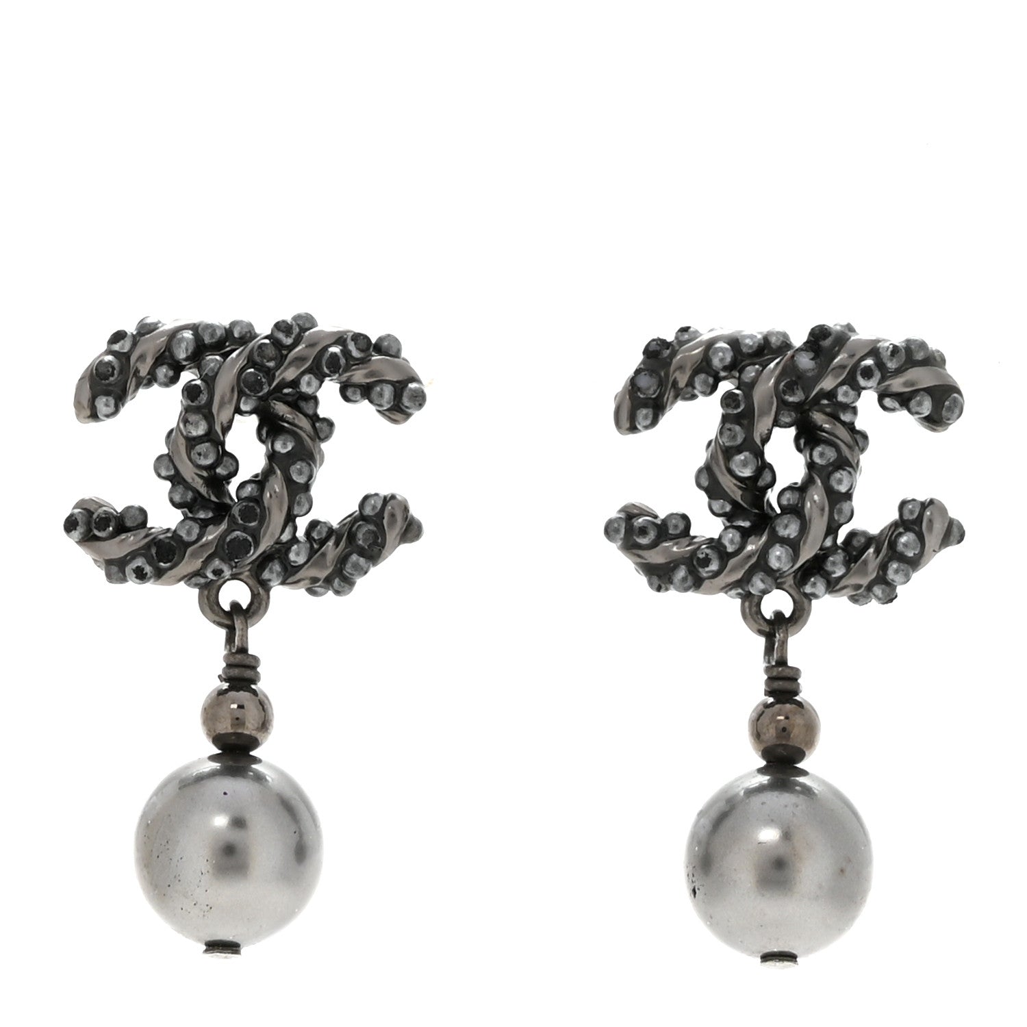Chanel Ruthenium CC Drop Earrings 1 of 4