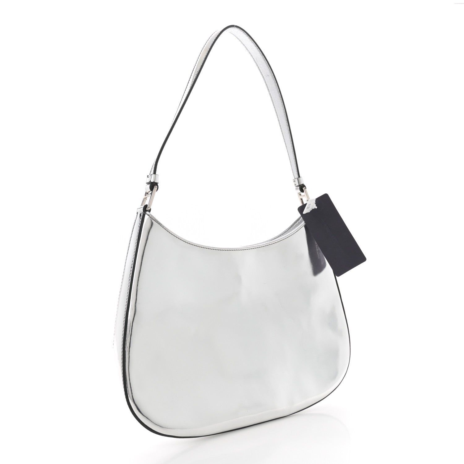 Prada Spazzolato Cleo Shoulder Bag Argento 3 of 10