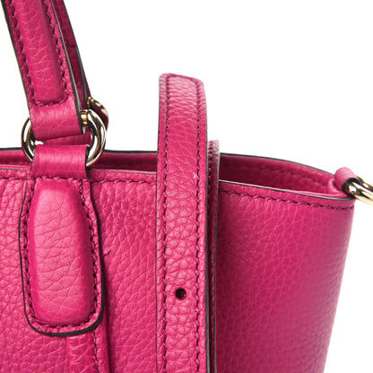 Gucci Pebbled Calfskin Small Soho Top Handle Bag Bright Bougainvillea 10 of 10