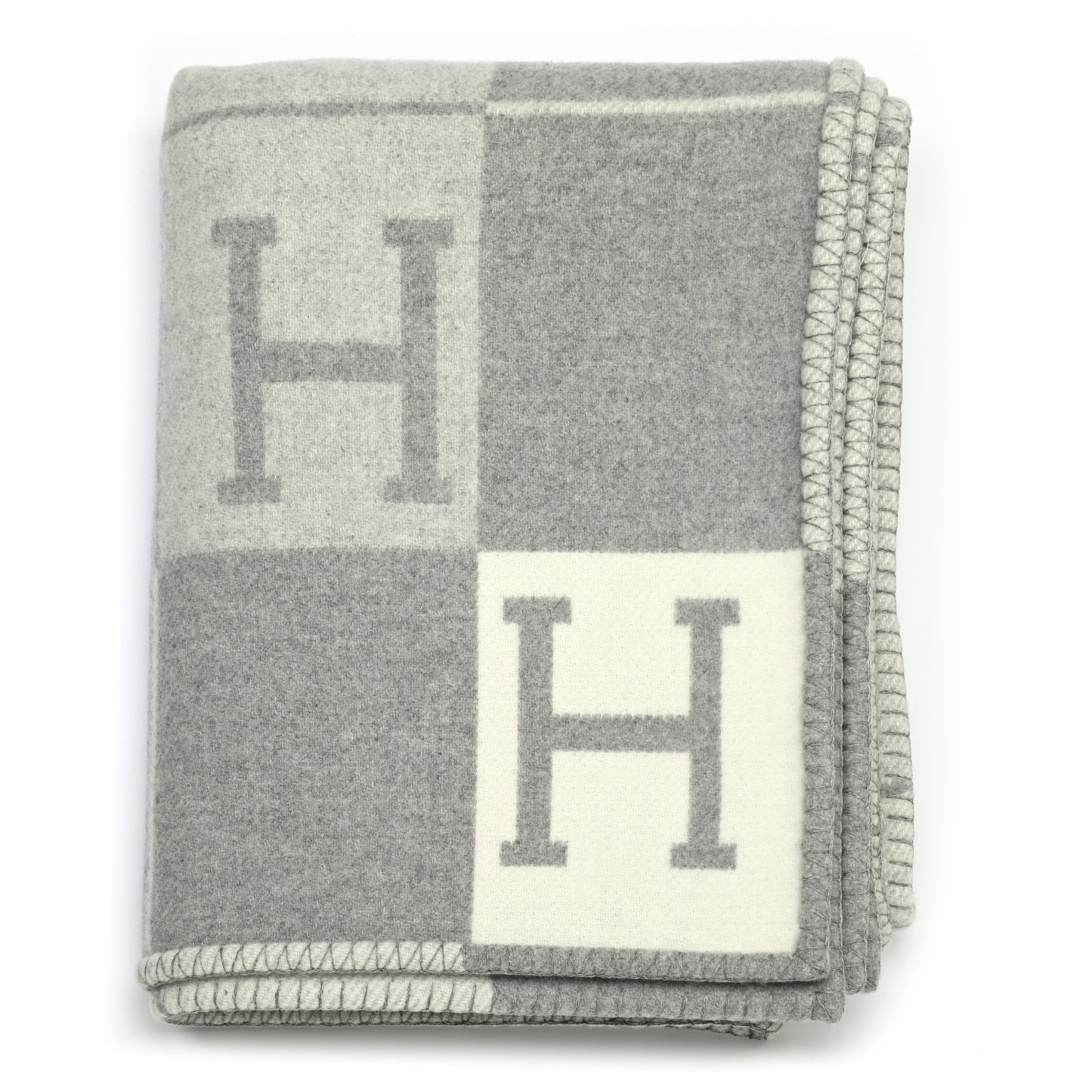 Wool Cashmere Avalon III Blanket Ecru Gris Clair