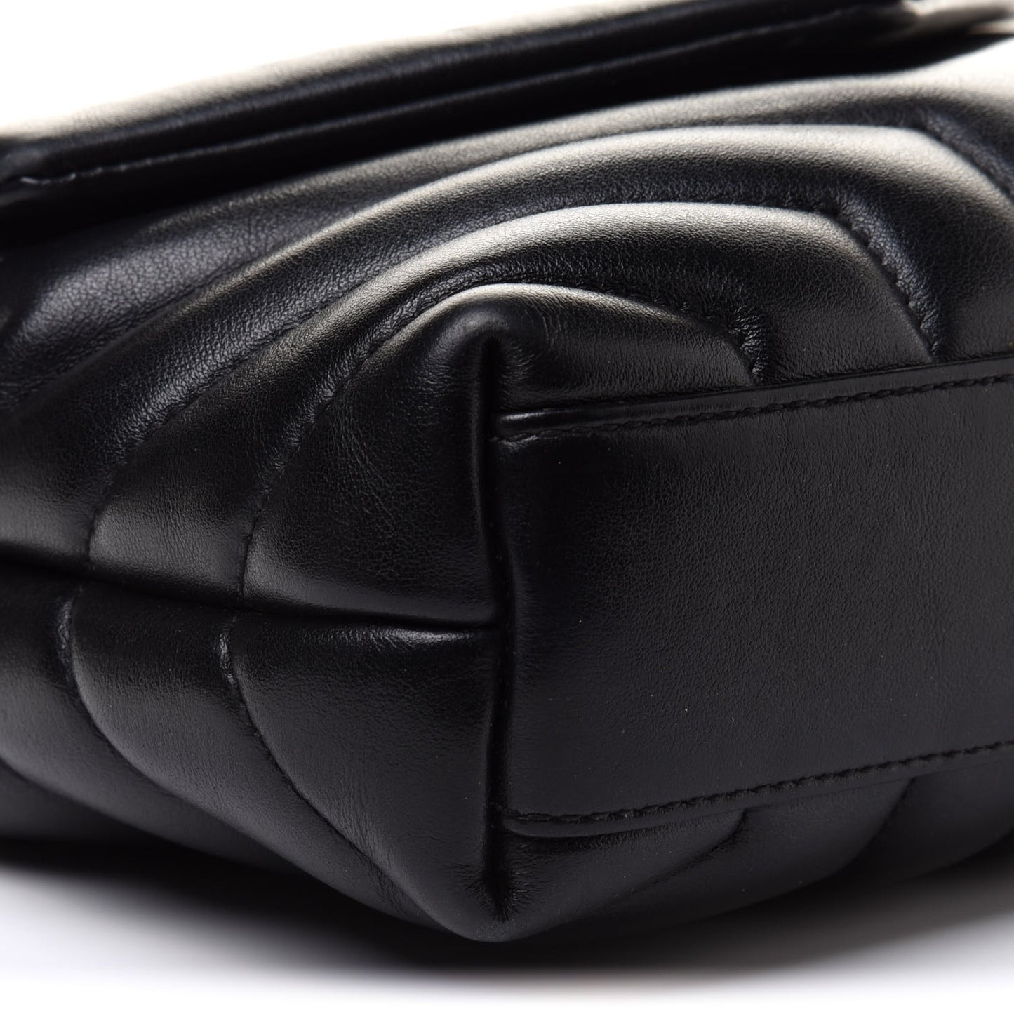Calfskin Y Quilted Monogram Toy Loulou Crossbody Bag Black