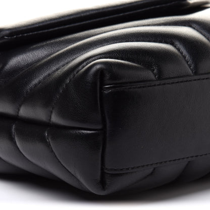 Saint Laurent Calfskin Y Quilted Monogram Toy Loulou Crossbody Bag Black 9 of 14
