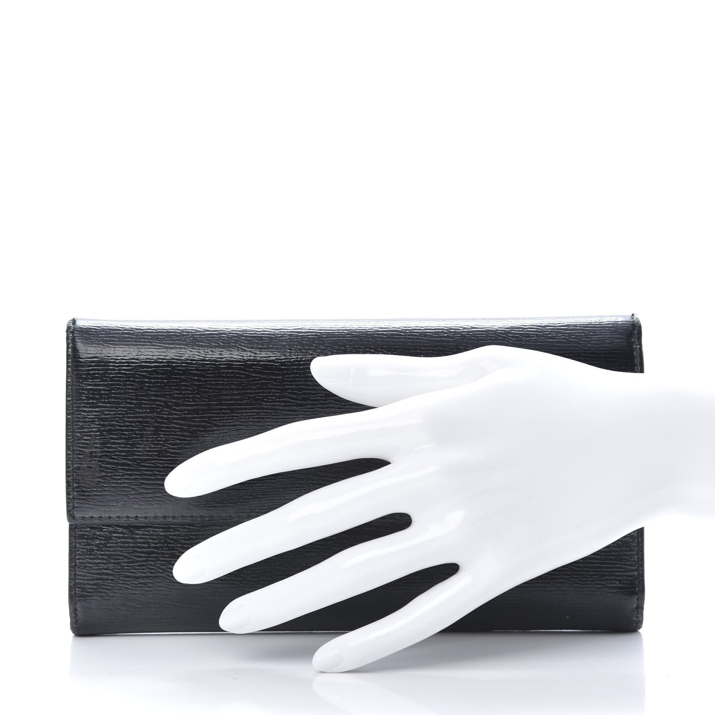 Shangai Calfskin Lovely Heart Continental Wallet Black