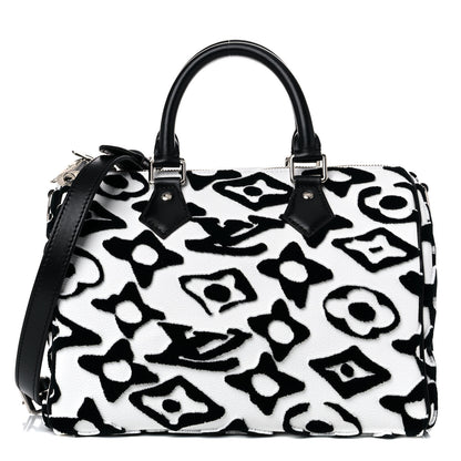 Louis Vuitton X UF Tufted Monogram Speedy Bandouliere 25 White Black 1 of 9