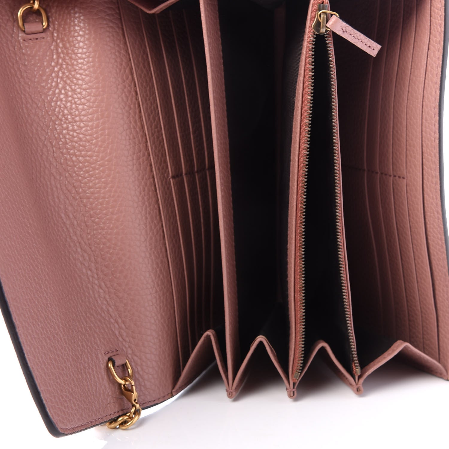 Gucci Cellarius Calfskin GG Marmont Chain Wallet Rosy Phard 5 of 9
