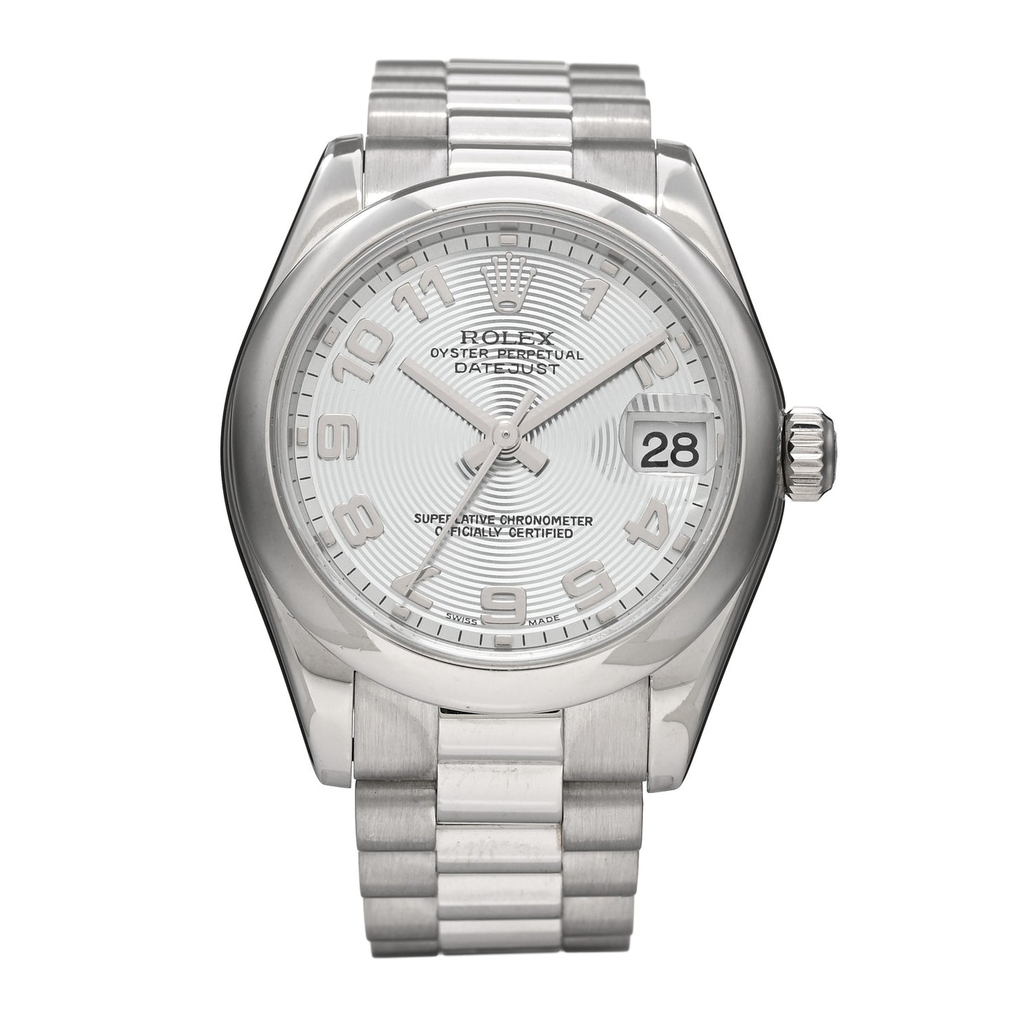 Platinum 31mm Oyster Perpetual Datejust President Watch Blue