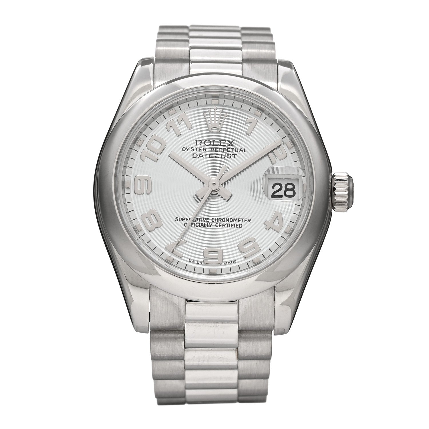 Rolex Platinum 31mm Oyster Perpetual Datejust President Watch Blue 1 of 4