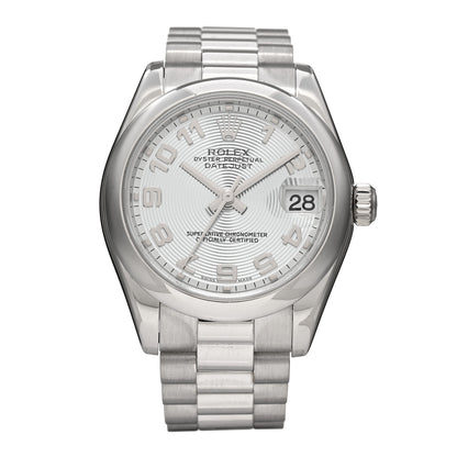 Rolex Platinum 31mm Oyster Perpetual Datejust President Watch Blue 1 of 4