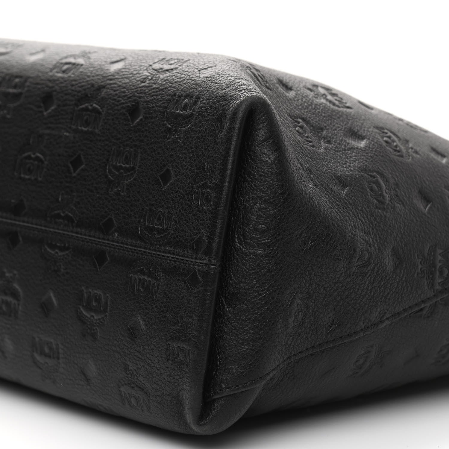 MCM Calfskin Ottomar Monogram Medium Klara Shopper Tote Black 10 of 12