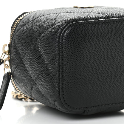 Chanel Caviar Quilted Mini Vanity Case With Chain Black 8 of 9