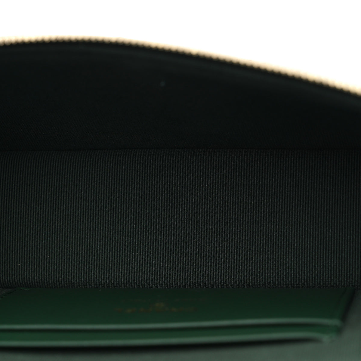 Caviar Quilted Top Handle Slim Vanity With Chain Dark Green