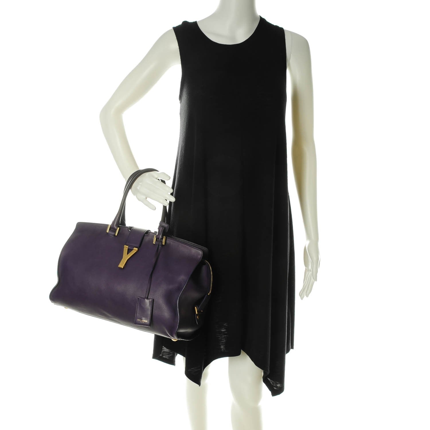 Saint Laurent Calfskin Medium Classic Y Cabas Purple 2 of 13