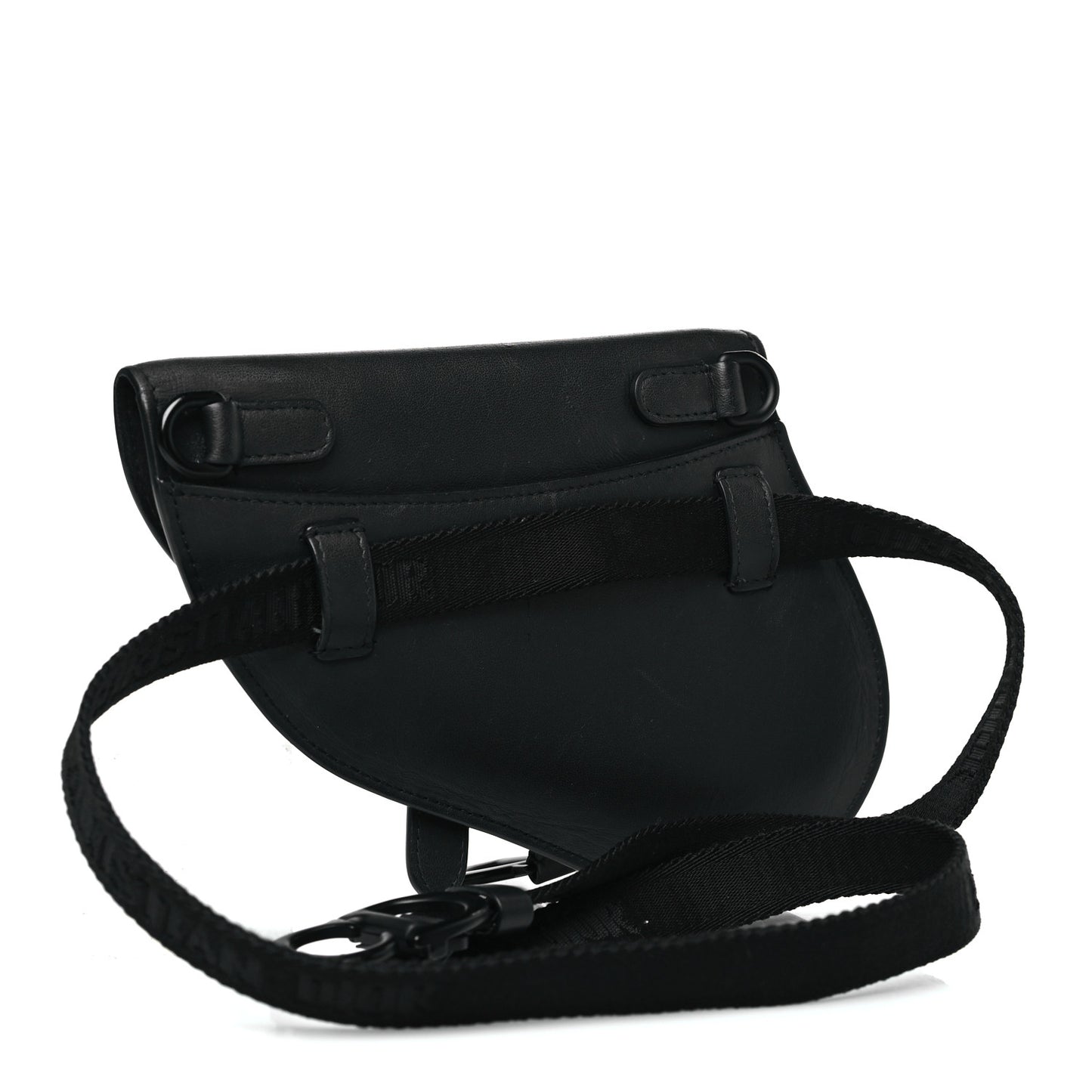 Ultra Matte Calfskin Saddle Belt Bag Black