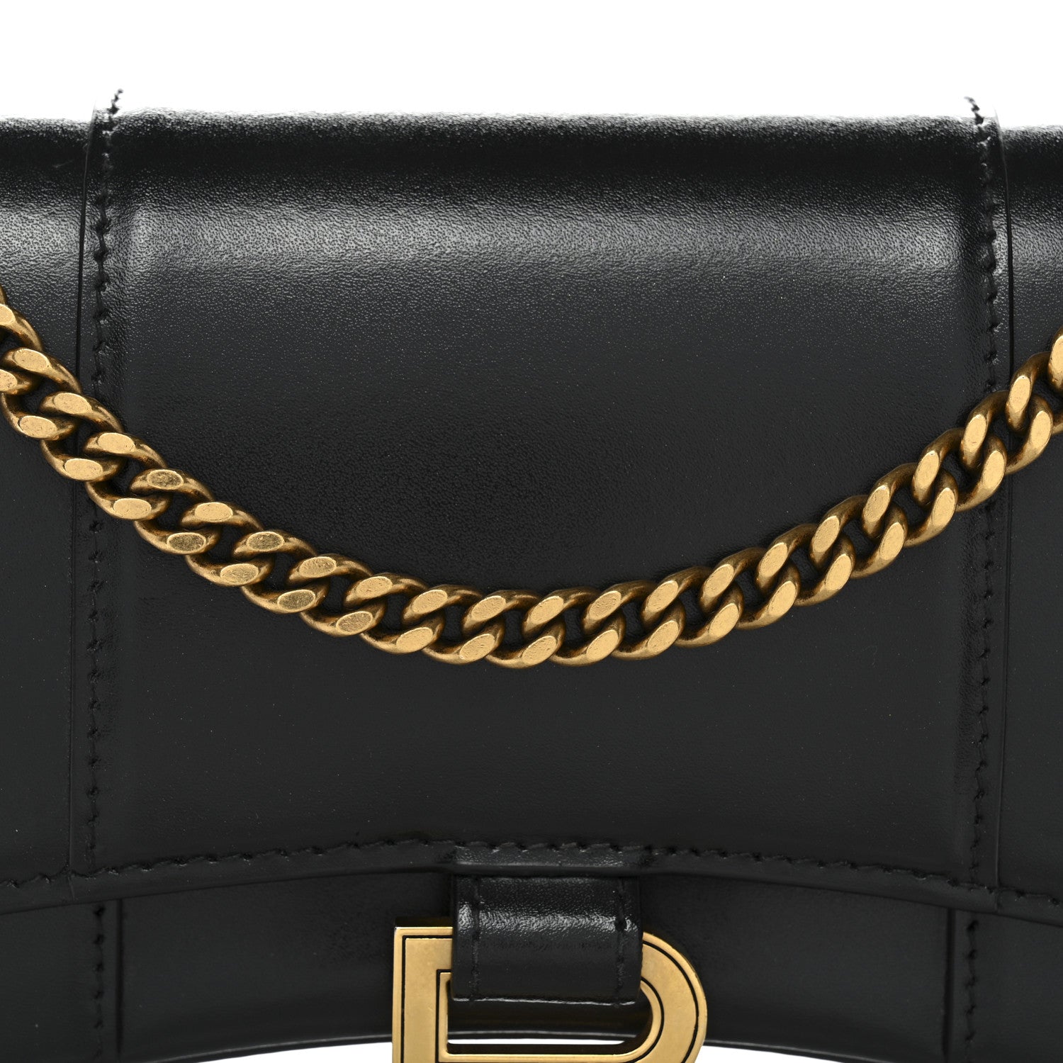 Balenciaga Shiny Box Calfskin Hourglass Chain Bag Black 8 of 13