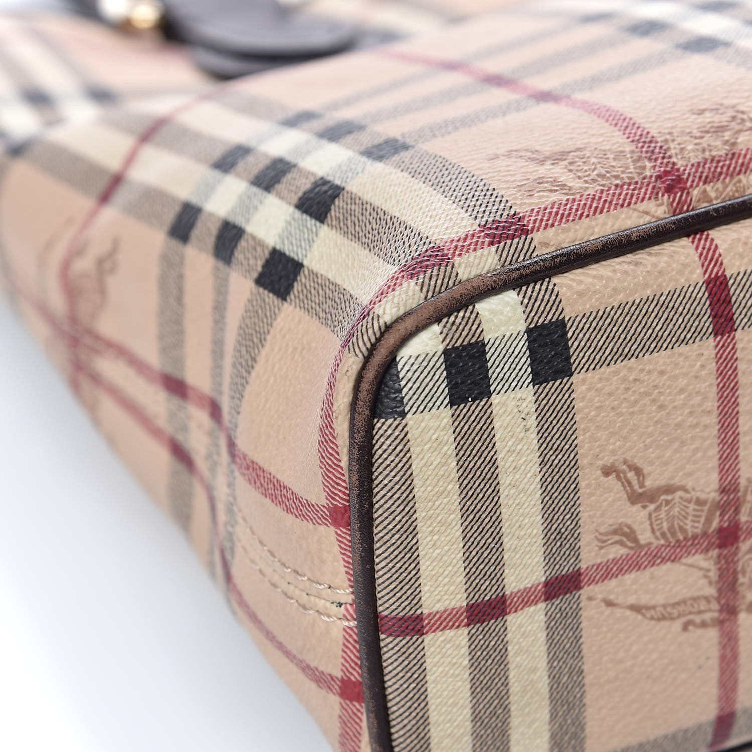 Burberry Haymarket Check Small Onslow Tote Chocolate 14 of 20