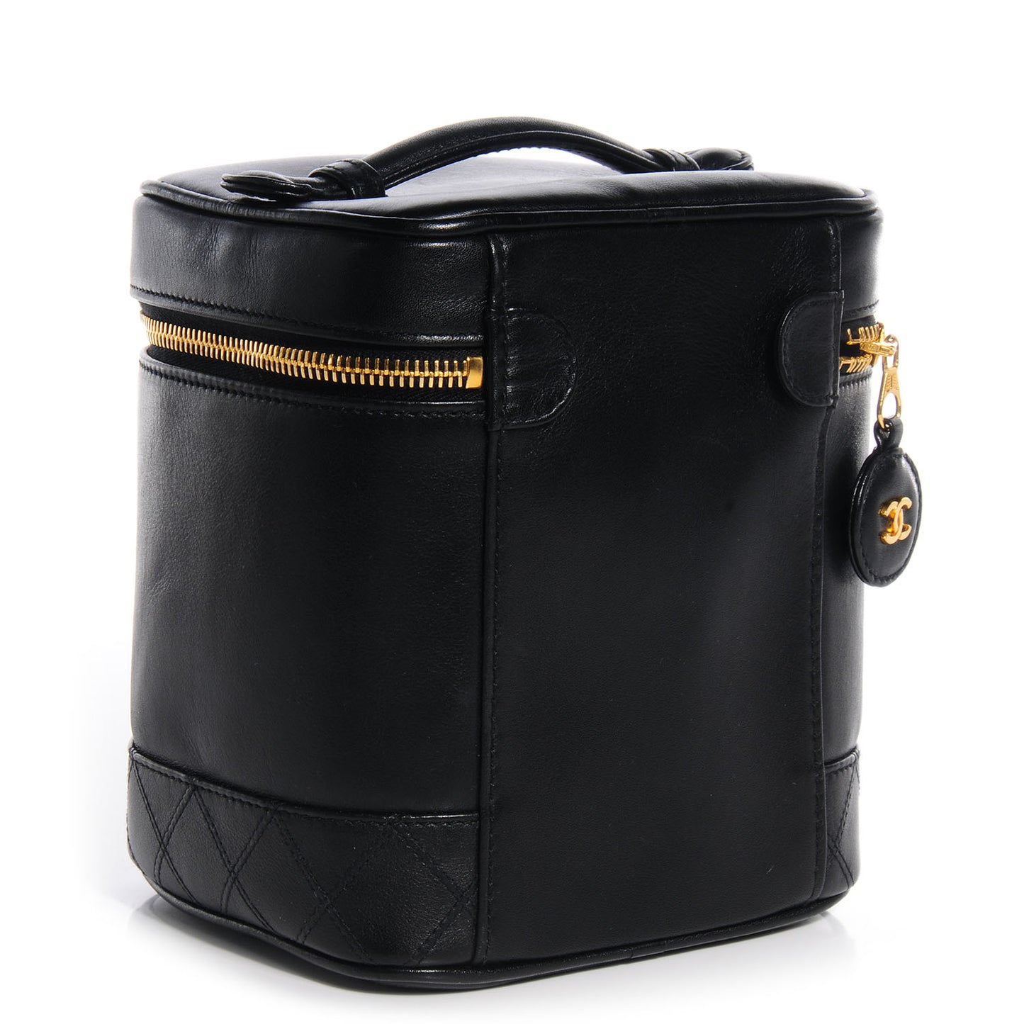 Lambskin Vanity Cosmetic Case Black