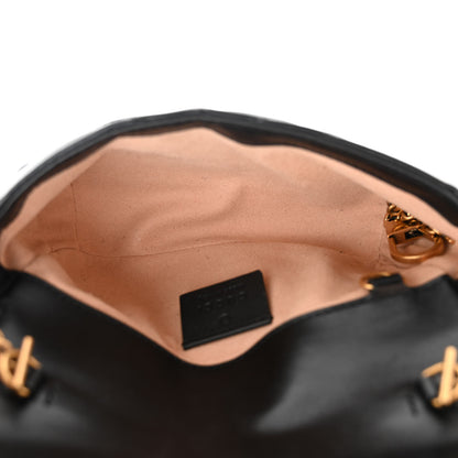 Gucci Calfskin Matelasse Super Mini GG Marmont Shoulder Bag Black 6 of 11