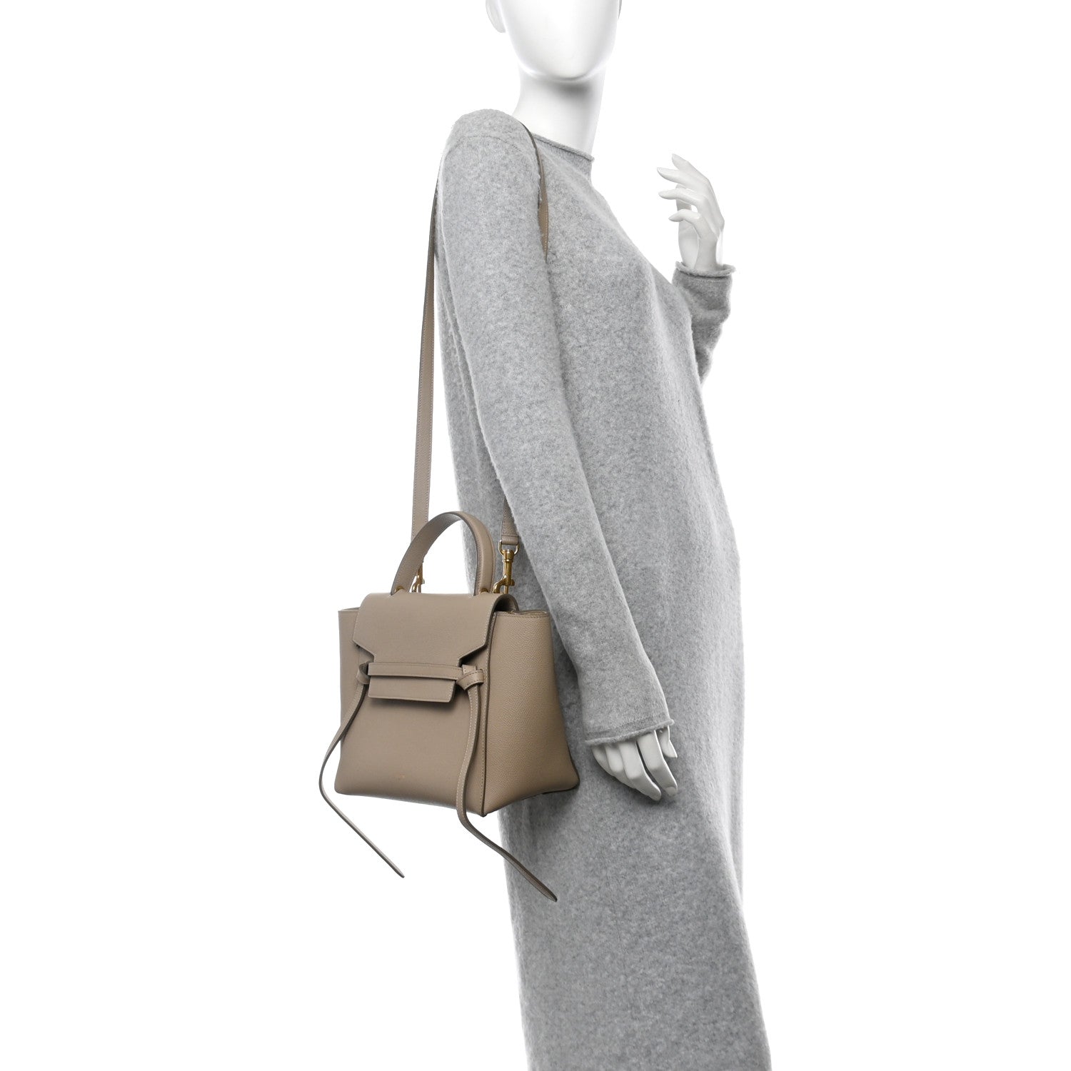 Celine Grained Calfskin Micro Belt Bag Light Taupe 2 of 10