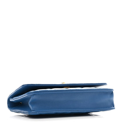 Chanel Lambskin Quilted CC Pearl Crush Wallet on Chain WOC Blue 4 of 16