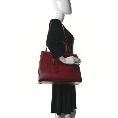 Fendi Vitello Elite Regular 2Jours Tote Rosso Scuro Ciliegia 2 of 13