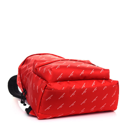 Balenciaga Twill Nylon Allover Logo Print Explorer Backpack Rouge Vermillion White 3 of 11