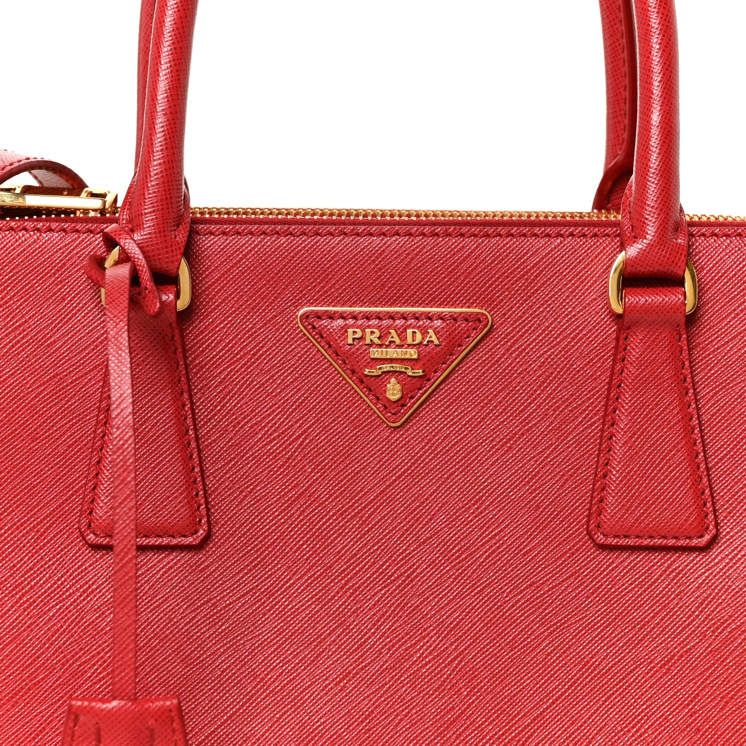 Prada Saffiano Small Galleria Double Zip Tote Fuoco 8 of 10