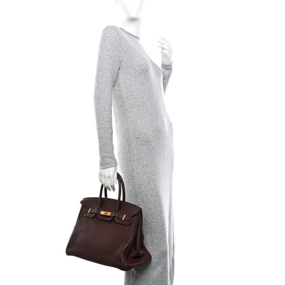 Hermes Taurillon Clemence Birkin 35 Havane 2 of 13