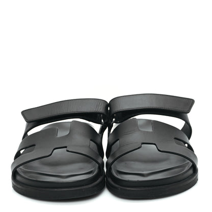 Hermes Calfskin Womens Chypre Sandals 39 Black 2 of 9