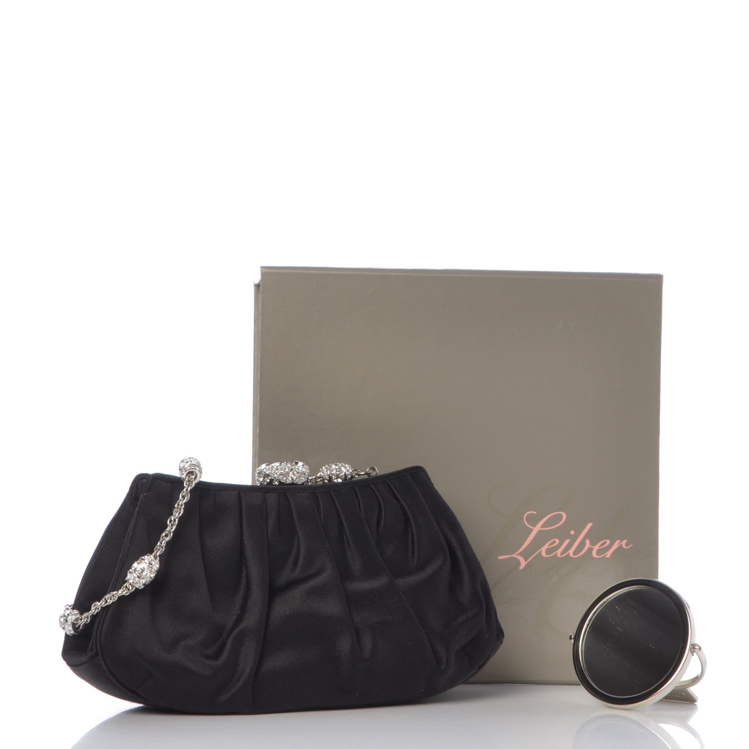 Judith Leiber Crystal Satin Clutch Black 9 of 9