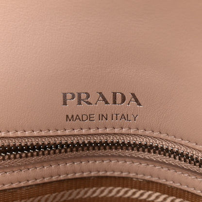 Prada Soft Calfskin Impunture Diagramme Medium Chain Flap Shoulder Bag Cipria 5 of 9