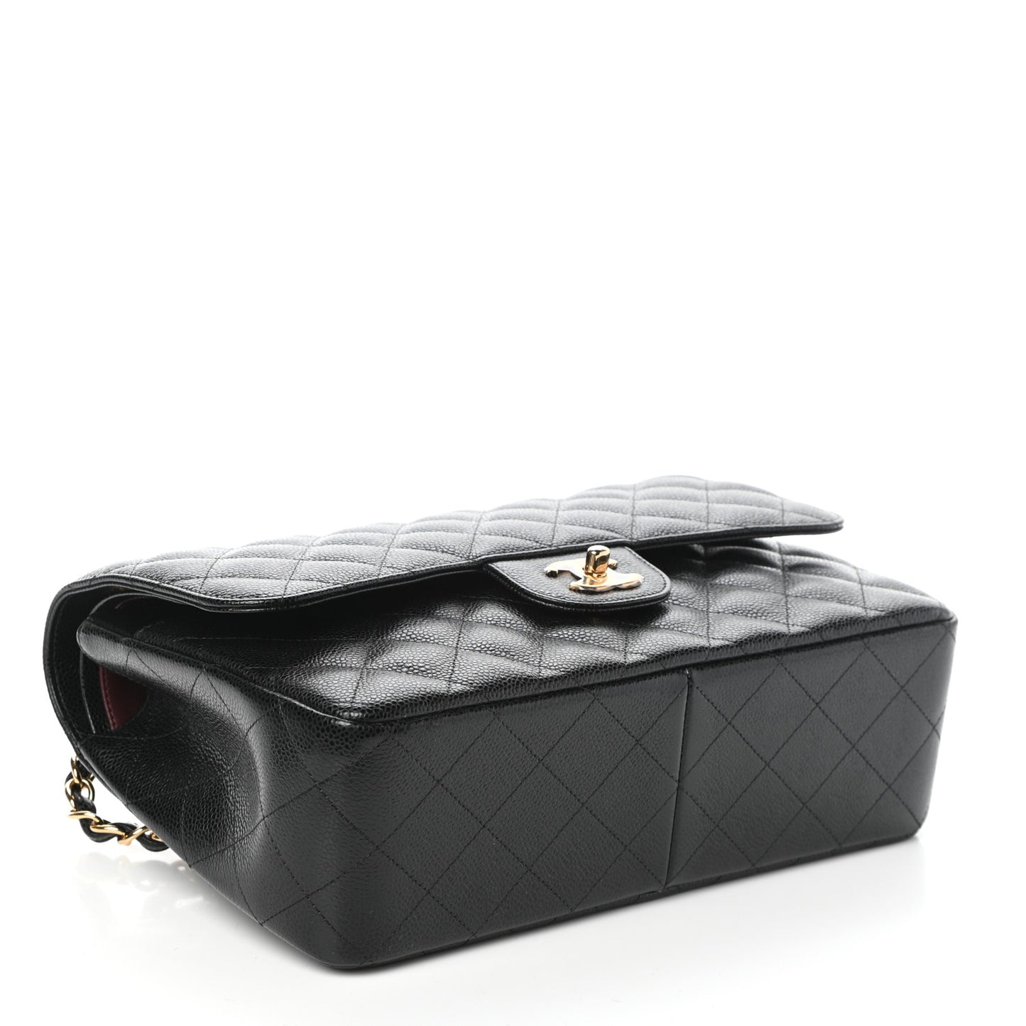 Caviar Quilted Jumbo Double Flap Black