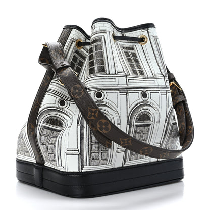 Louis Vuitton X FORNASETTI Calfskin Architettura Noe MM Black White 5 of 12