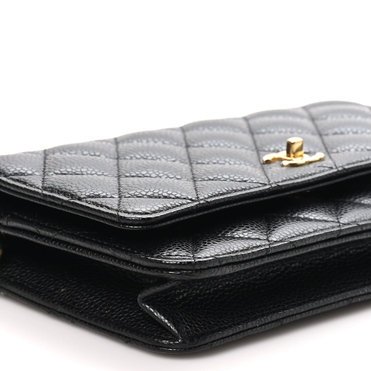 Chanel Caviar Quilted CC Turnlock Wallet On Chain WOC Black 9 of 11