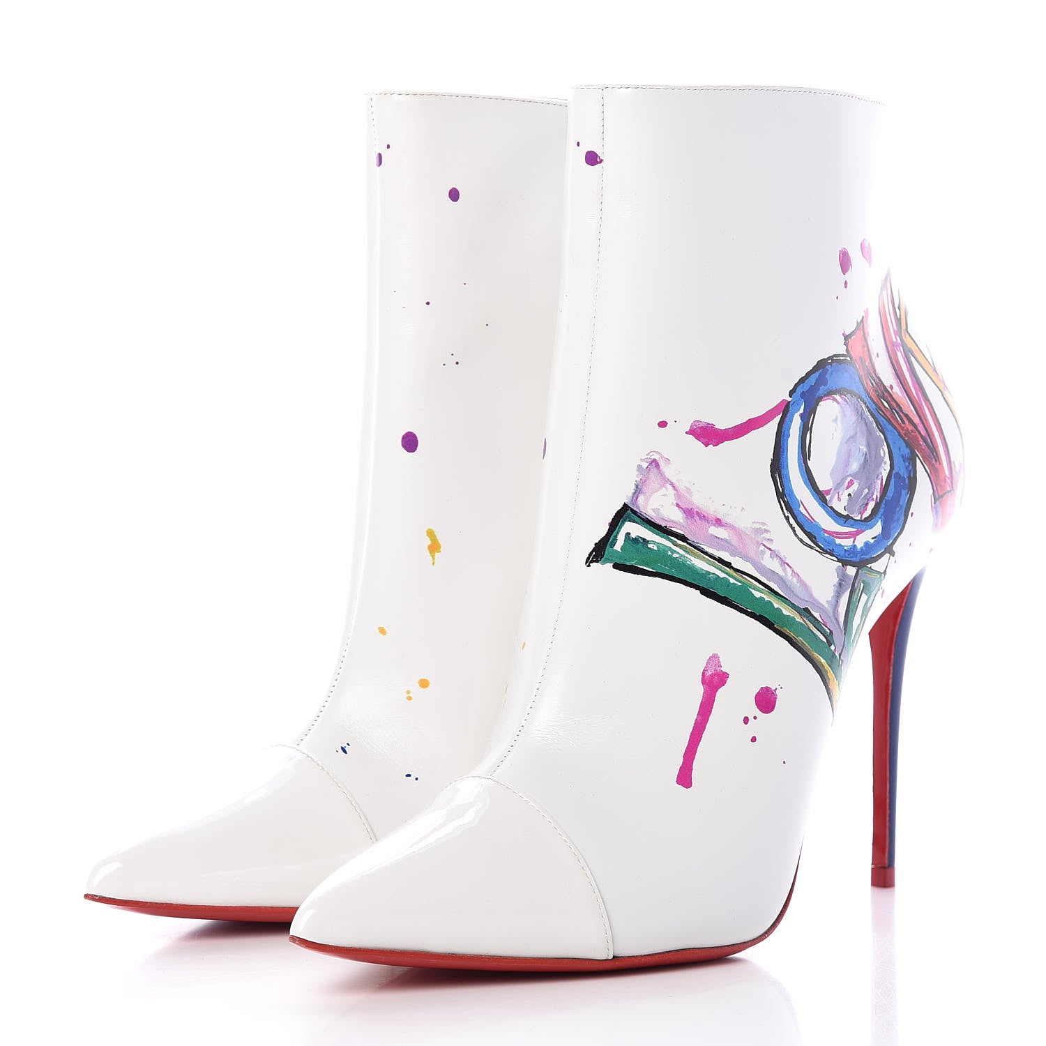 Christian Louboutin Calfskin In Love 100 Booties 38.5 White 3 of 7