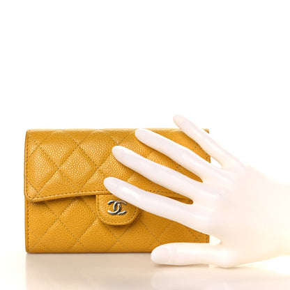 Chanel Caviar Quilted Medium Flap Wallet Yellow 2 of 11