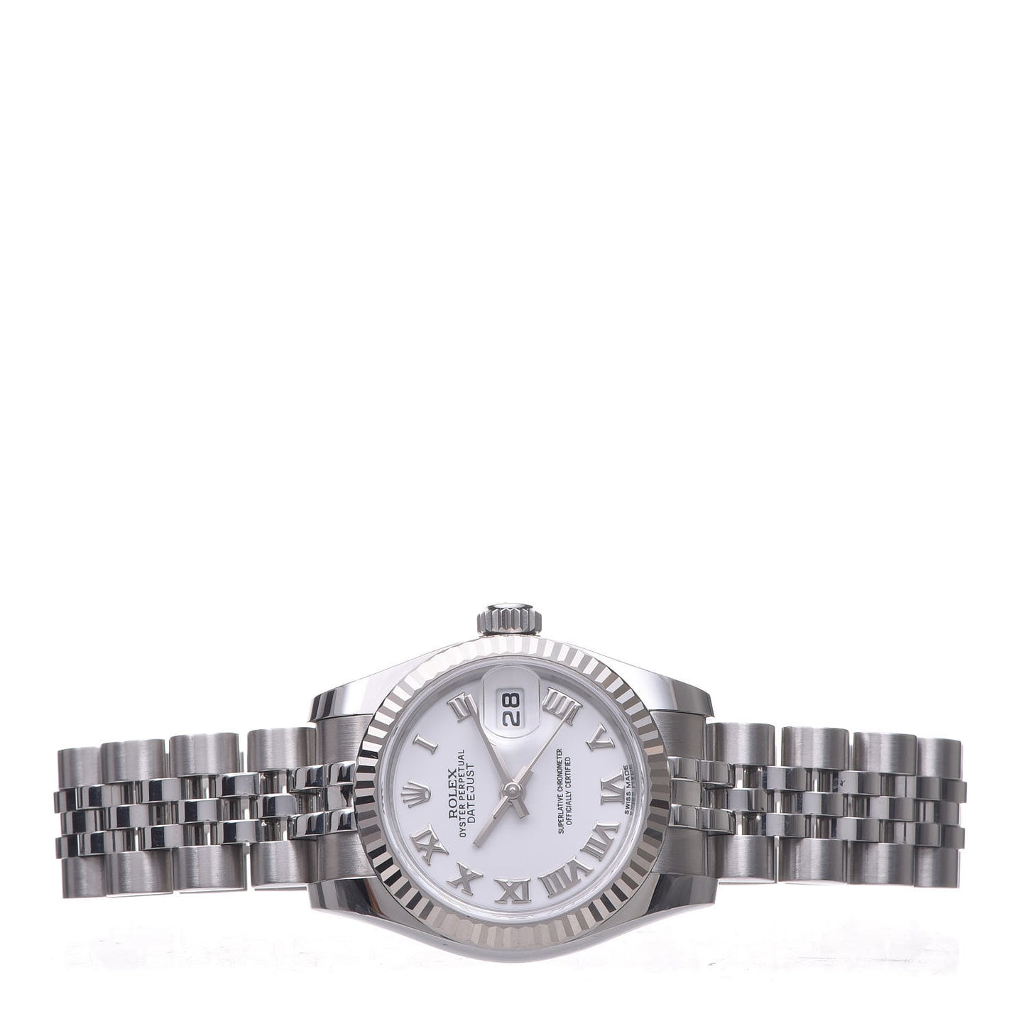 Stainless Steel 18K White Gold 26mm Oyster Perpetual Datejust Watch White Roman 179174