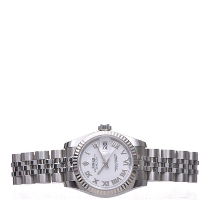 Rolex Stainless Steel 18K White Gold 26mm Oyster Perpetual Datejust Watch White Roman 179174 3 of 7