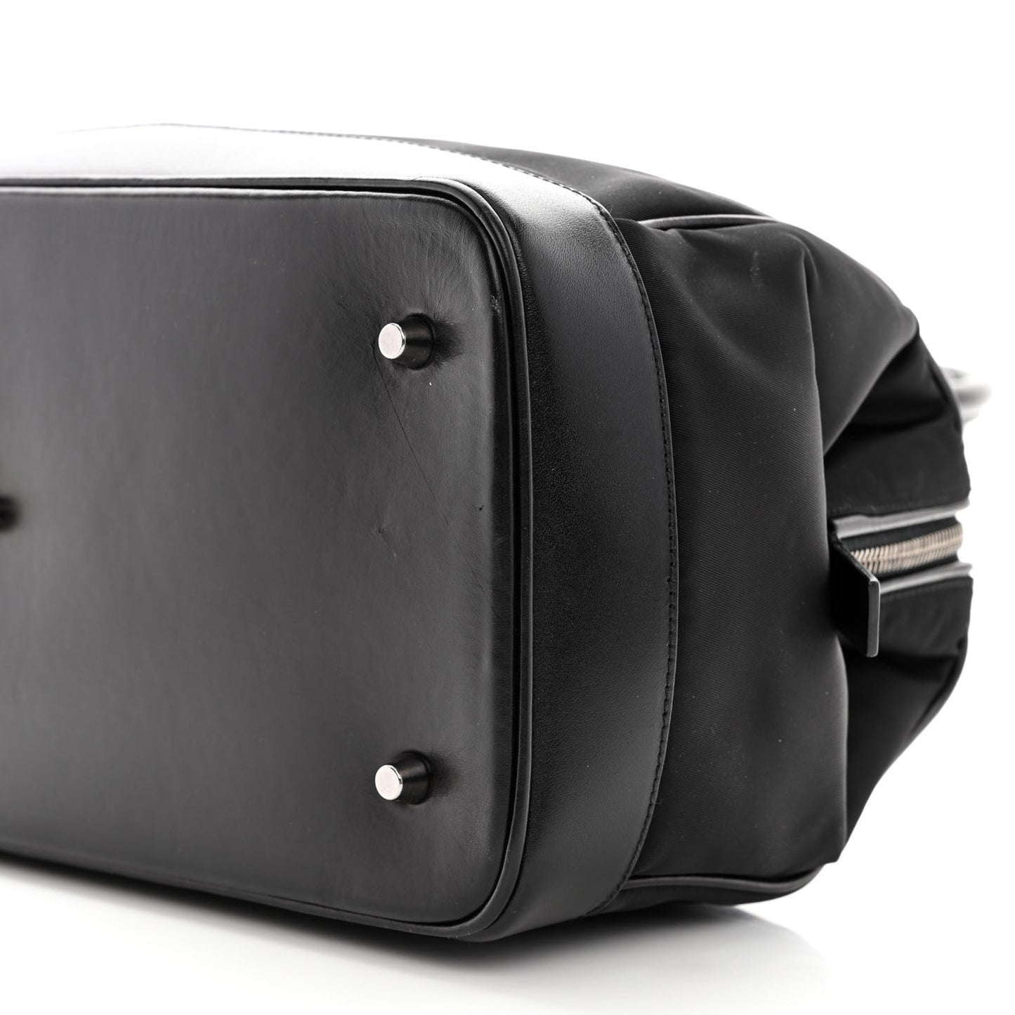 Tessuto Nylon Soft Calfskin Shoulder Bag Black