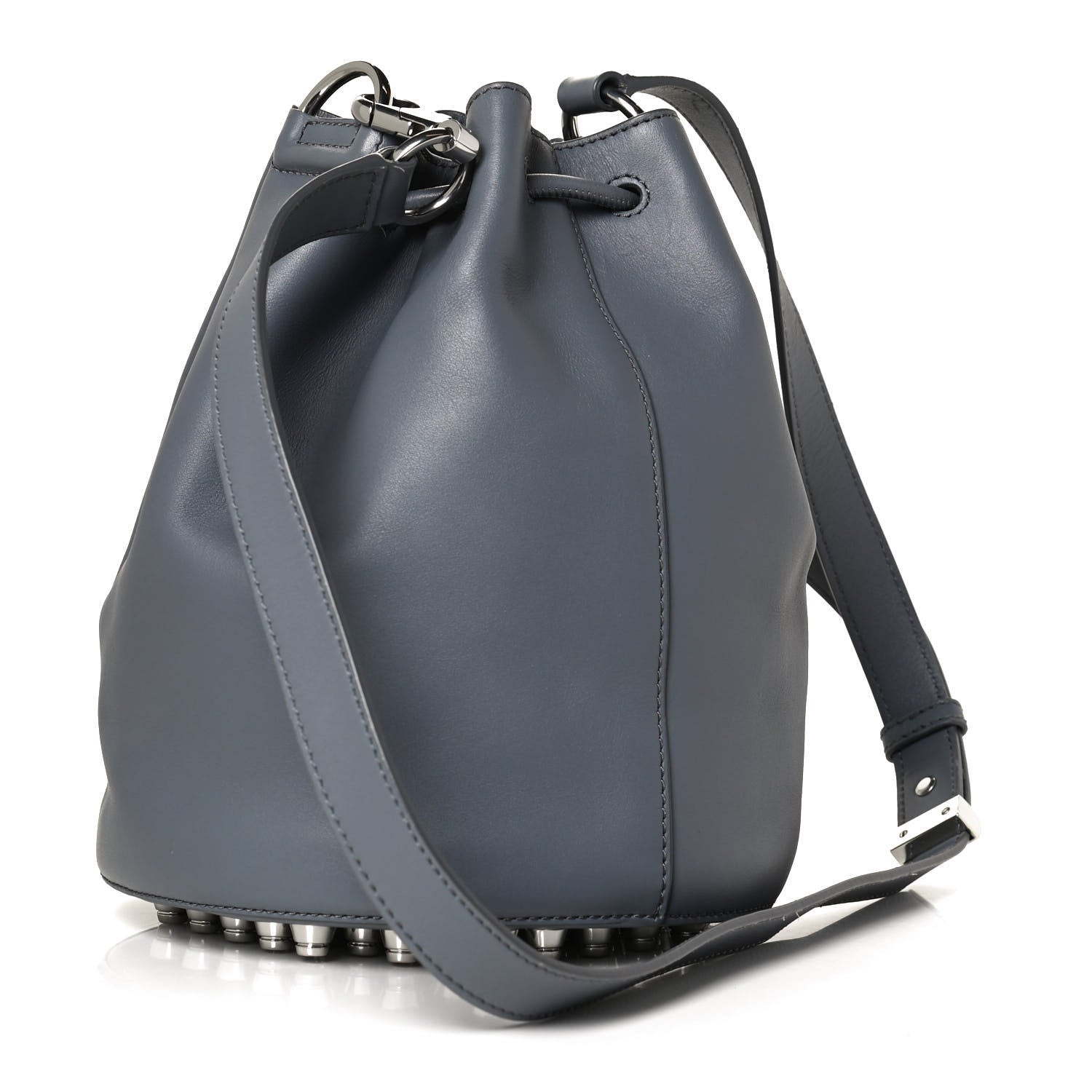 Alexander Wang Calfskin Alpha Bucket Bag Grey Silver Hardware 3 of 12