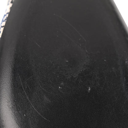 Balenciaga Tweed Prince Of Wales BB Knife Pointy Toe Slingback Flats 36 Beige Navy Silver 9 of 12