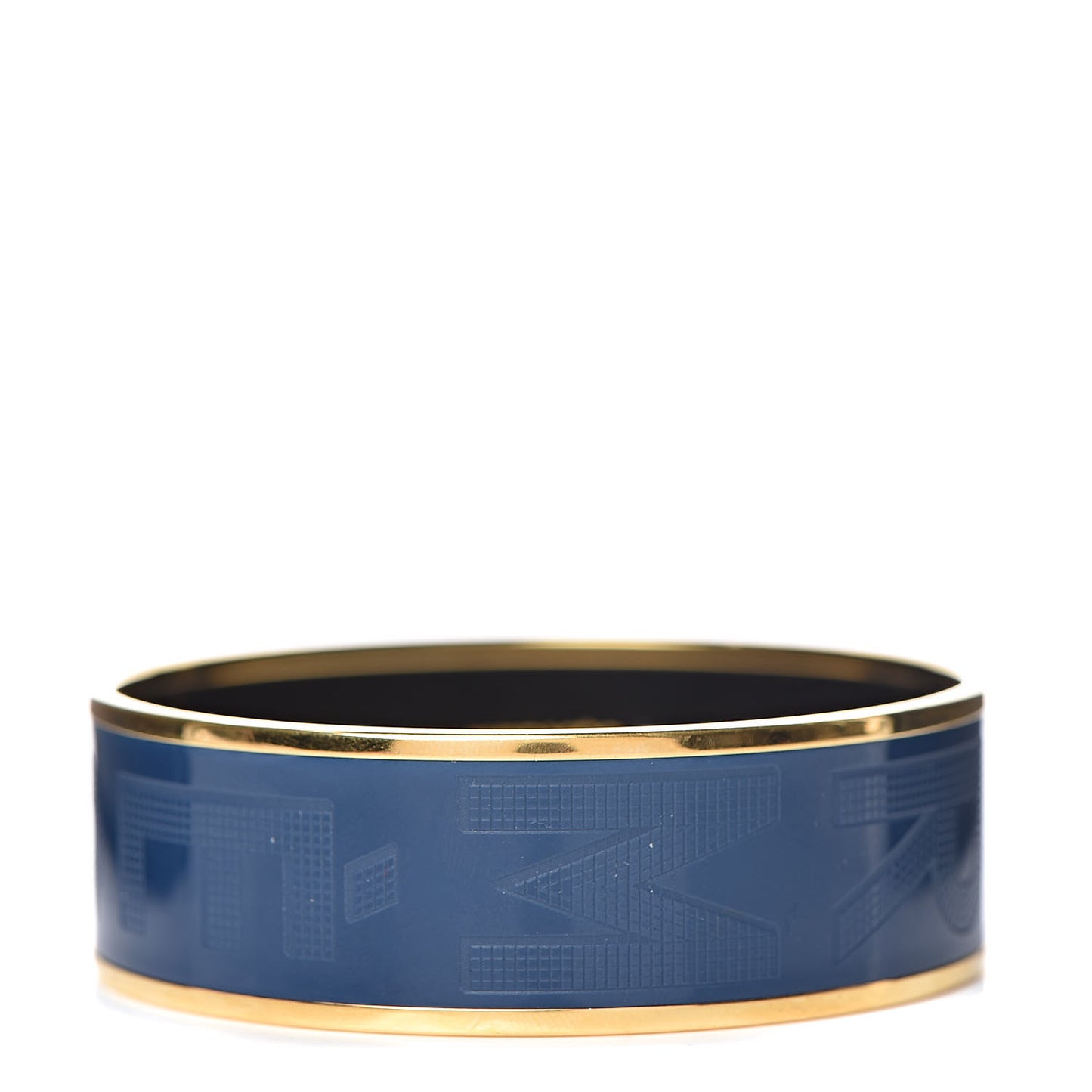 Enamel Wide Printed Sellier Bracelet 65 Bleu De Genes