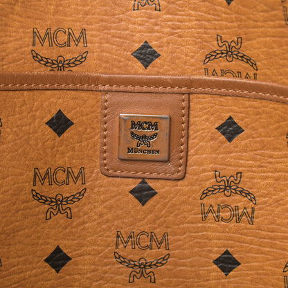 MCM Visetos Crocodile Embossed Shopper Tote Cognac 6 of 19