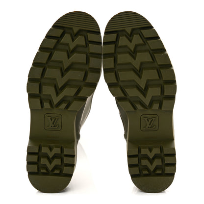 Louis Vuitton Rubber Calfskin Territory Flat High Boots 41 Khaki 6 of 9