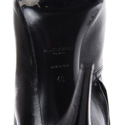Saint Laurent Shiny Calfskin Fetish Lace Up Ankle Boots 40 Black 7 of 10
