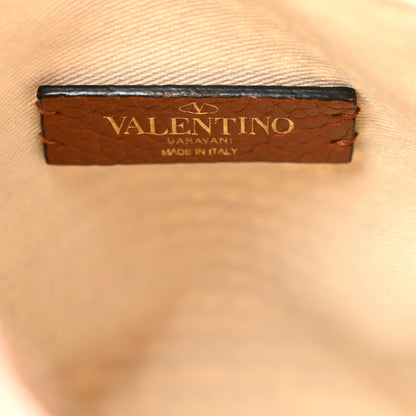 Valentino Garavani Raffia Grained Calfskin Small Rockstud Vlogo Tote Naturale 6 of 10
