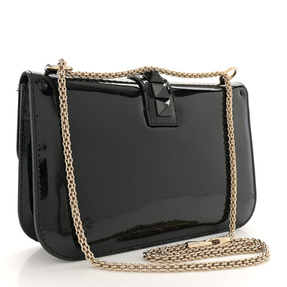 Valentino Garavani Patent Medium Glam Lock Rockstud Flap Black 3 of 12