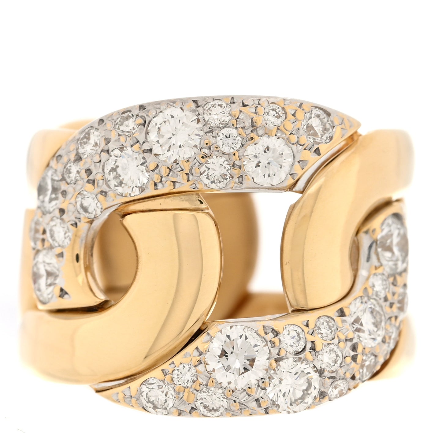 18K Yellow Gold Diamond Tango Ring 51 5.75