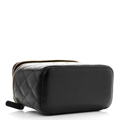 Chanel Lambskin Quilted Small Vanity Case With Chain Black 4 of 9