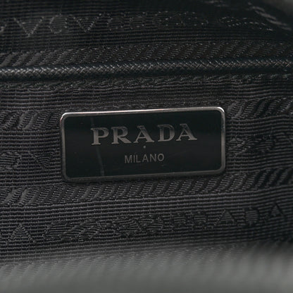Prada Tessuto Nylon Saffiano Double Buckle Messenger Shoulder Bag Black 6 of 9