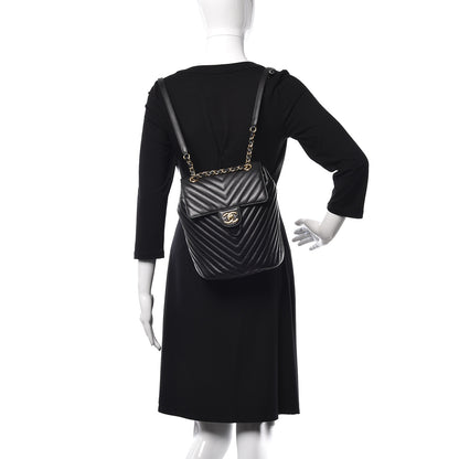 Chanel Lambskin Chevron Quilted Small Urban Spirit Backpack Black 2 of 10